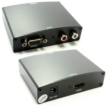 Analogue VGA Video & RCA Phono Audio to Digital HDMI 1080p Converter