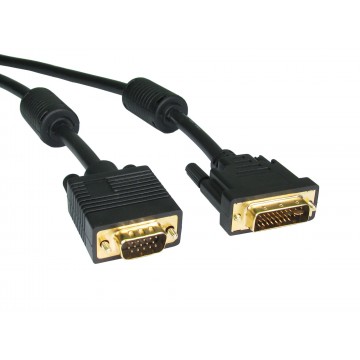 24 + 5 DVI-I Male to VGA Male 15 Pin Video Cable 2m