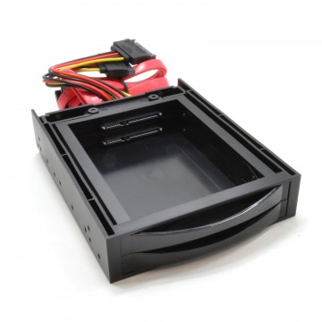 3.5 Dual Drive Bay Mounting Chassis for 2.5 SATA SSD/HDD Disk Drives