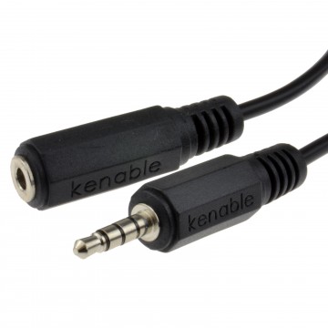 4 Pole TRRS 3 Band 3.5mm Jack Plug to 3.5mm Socket Extension Cable 2m