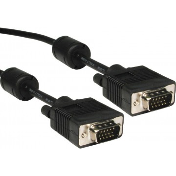 15 Pin SVGA VGA Cable Male PC to Monitor Lead with Ferrites Black 1.8m