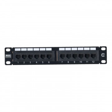 Cat5E 10 inch Patch Panel 12 Port Rack Mountable MINI SOHO