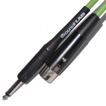 PRO Microphone Cable XLR Female to Mono Jack 6m Green