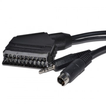 S Video SVHS with 3.5mm Audio Out to Scart Lead TV Video Cable 5m