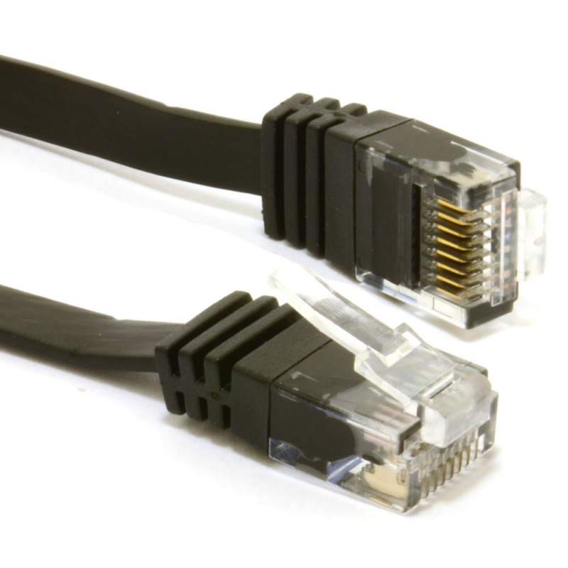 FLAT CAT6 Ethernet LAN Patch Cable Low Profile GIGABIT RJ45 5m BLACK FLAT CAT6 Ethernet LAN Patch Cable Low Profile GIGABIT RJ45 5m BLACK