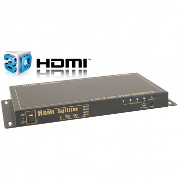 HDMI Distribution Splitter Extender Over RJ45 1 Input to 4 Outputs 3D
