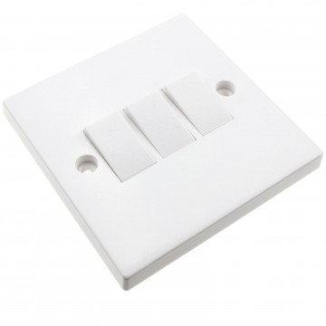 Electrical UK Domestic Household Light 2 Way Triple Light Switch White