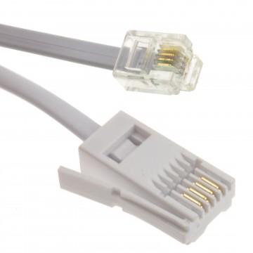 4 Wire BT Plug to RJ11 Crossover Telephone Cable  2m
