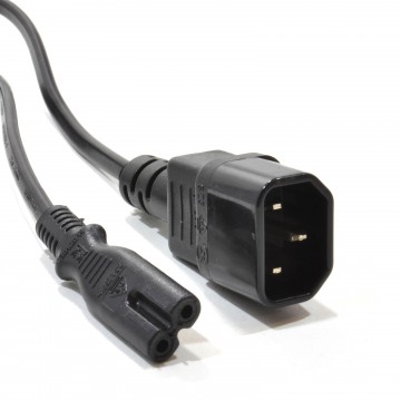 IEC C14 3 pin Male Plug to Figure 8 C7 Plug Power Adapter Cable 2m