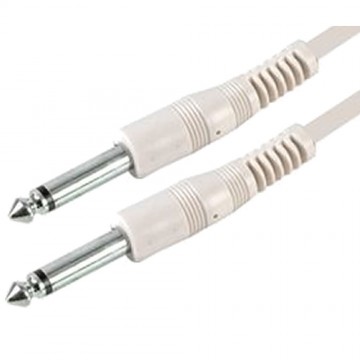 Flexible Guitar Lead WHITE 6.35mm Mono Male Plug Audio Cable 6m