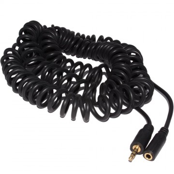 COILED 3.5mm Stereo Jack Extension Lead Male to Female Audio Cable  6m