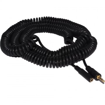 COILED 3.5mm Stereo Jack Extension Lead Male to Female Audio Cable 10m