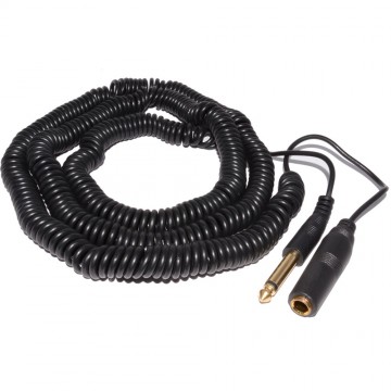 COILED 6.35mm MONO Jack Extension Lead Male to Female Guitar Cable 10m