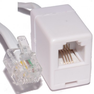 RJ11 4 Wire ADSL Telephone 6P4C Male to Female Extension Cable  2m