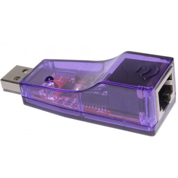USB to LAN Adapter RJ45 Shielded Adaptor Fast Ethernet - Purple