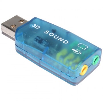 USB Virtual 5.1 Soundcard Audio Adapter 2 x 3.5mm Microphone & Headset