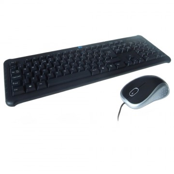 Keyboard & Mouse USB Combi Set with Water Resistant Noise Free Keys