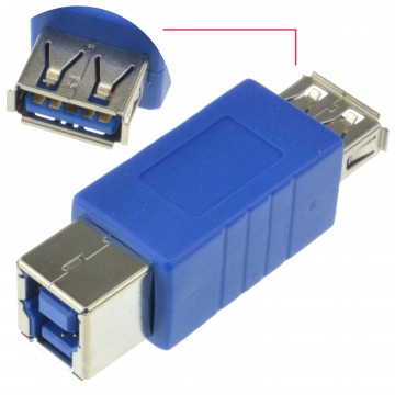 USB 3.0 SuperSpeed Converter Adapter B Type Socket to A Type Socket