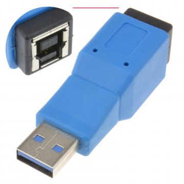 USB 3.0 SuperSpeed Converter Adapter B Type Socket to A Type Male