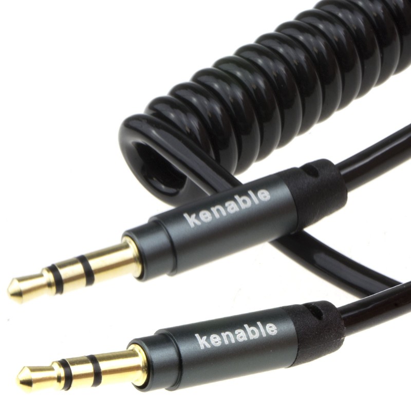PRO 22AWG COILED 3.5mm Stereo Jack Cable AUX Headphone Lead 1m GOLD PRO 22AWG COILED 3.5mm Stereo Jack Cable AUX Headphone Lead 1m GOLD