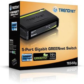 TRENDnet 5 Port Gigabit GREENnet Network RJ45 Ethernet Switch 1000Mbps
