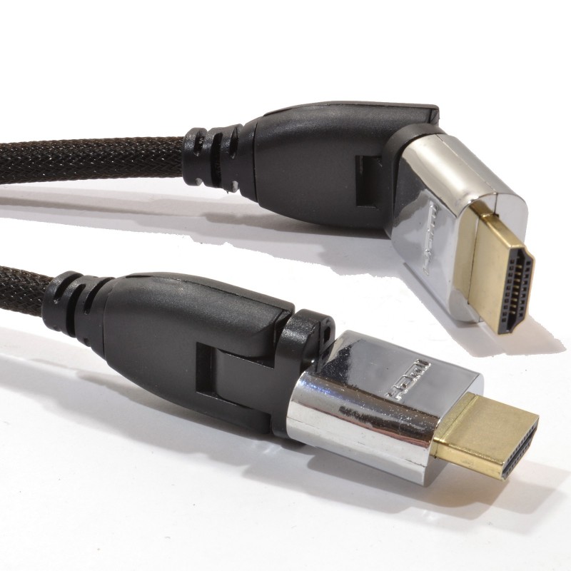 4K HDMI® HighSpeed-Kabel mit Ethernet /& ARC schwarz geflochten