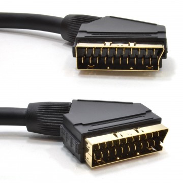 SCART  Plug to Plug - 21 pins connected - Gold - 5m