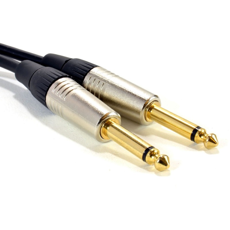 kenable GOLD Mono 6.35mm Jack Plugs Guitar Amp Instrument LOW NOISE
