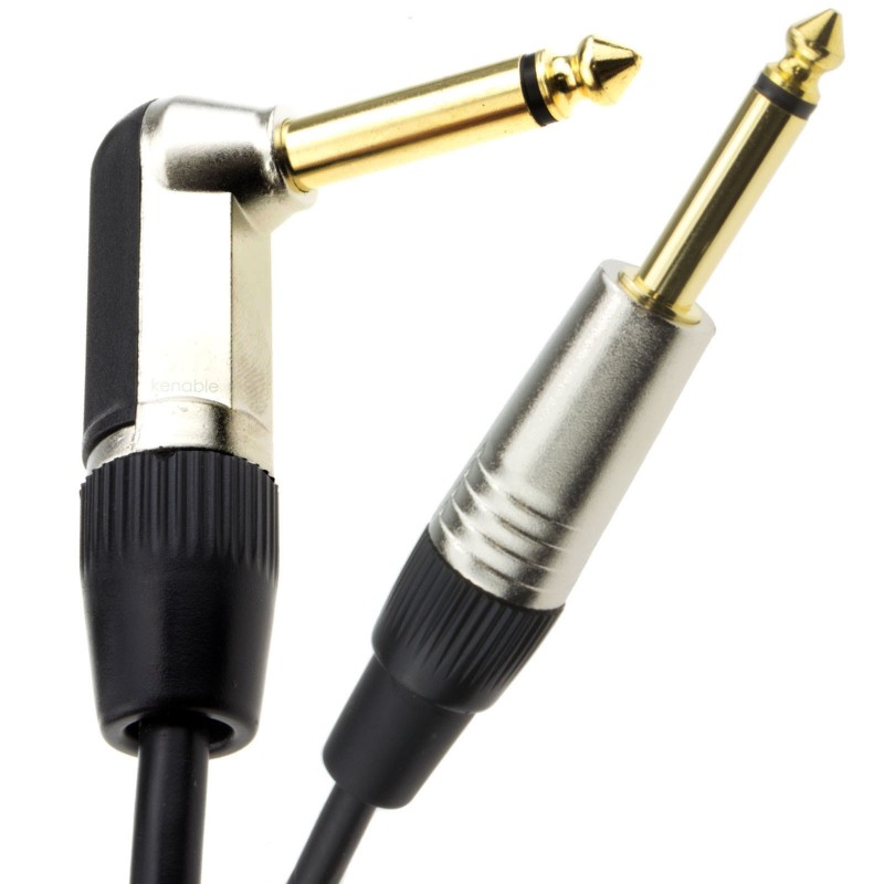 GOLD Right Angle MONO Jack 6.35mm Guitar/Amp LOW NOISE Cable Lead 4m GOLD Right Angle MONO Jack 6.35mm Guitar/Amp LOW NOISE Cable Lead 4m