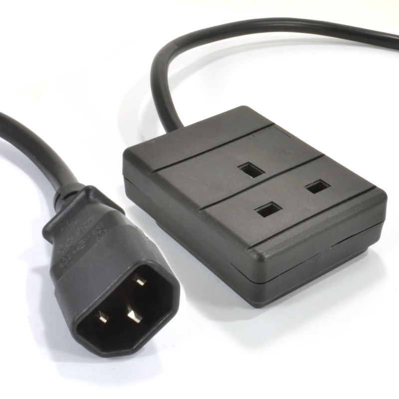IEC C14 to 1 Way Gang UK Mains Sockets Lead UPS Power Supply 3m IEC C14 to 1 Way Gang UK Mains Sockets Lead UPS Power Supply 3m