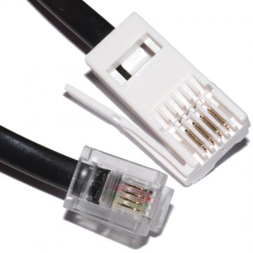 BT 4 Wire Plug to 4 Pin RJ11 Telephone Modem Cable BLACK 15m