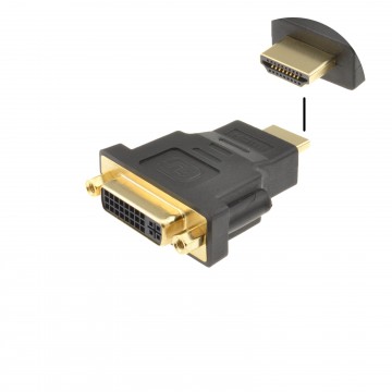 DVI-D 24+5 Socket to HDMI Plug Digital Adapter Converter GOLD