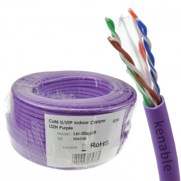 Low Smoke CAT6 Gigabit LSZH LSOH UTP Ethernet Network Cable Reel  50m