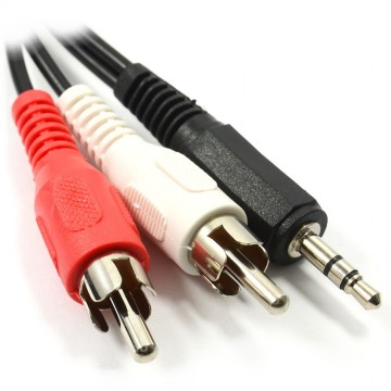 3.5mm Stereo Jack to Twin RCA Phono Plugs Audio Cable Lead 1.8m