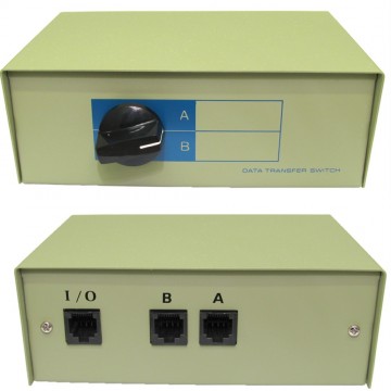 Manual Twin Port RJ45 Network Rotary Switch Box 1 Input to 2 Outputs