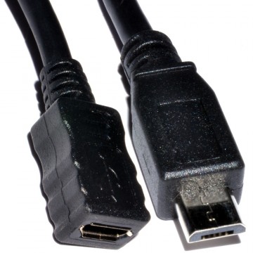 USB 2.0 Hi-Speed Shielded Micro Male to Female Extension Cable 0.5m