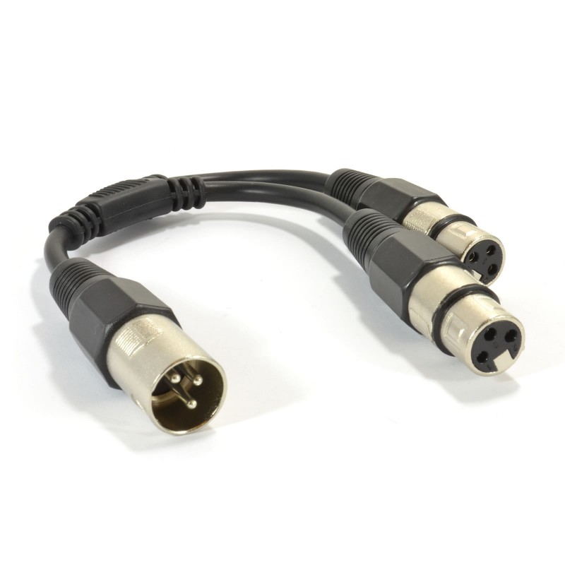 XLR Adapter Plug to 2 x XLR Sockets Splitter/Combiner Cable Lead 25cm