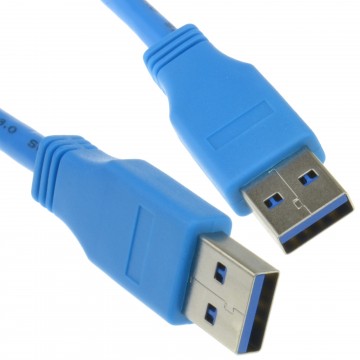 USB 3.0 SuperSpeed Type A Plug to A Plug Cable Lead Blue 1m