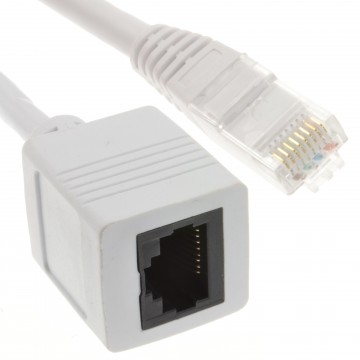 Network CAT6 UTP Ethernet RJ45 Extension Male/Female Cable White  1m
