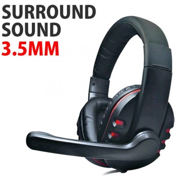 DH-878 Surround Sound Stereo PC Gaming Headset & Microphone 3.5mm Jack