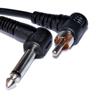 6.35mm Mono Jack Plug to RCA Male Plug Right Angle Audio Cable 1m