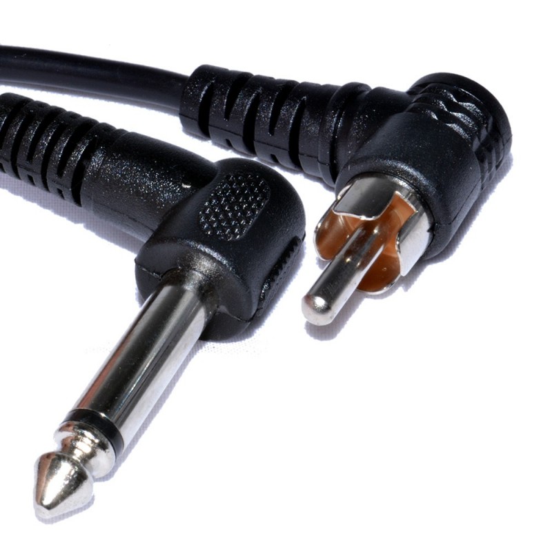 6.35mm MONO 1/4 Male Jack Plug to RCA Socket RIGHT ANGLE Audio