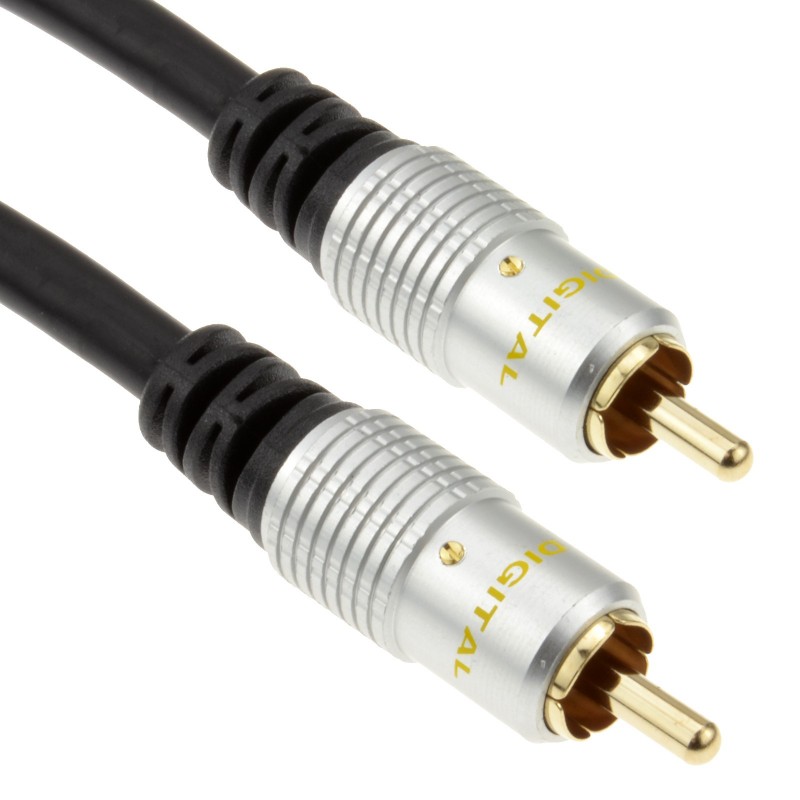 Pure OFC Digital Audio or Composite Cable Phono Plug to Plug Gold 1.5m Pure OFC Digital Audio or Composite Cable Phono Plug to Plug Gold 1.5m