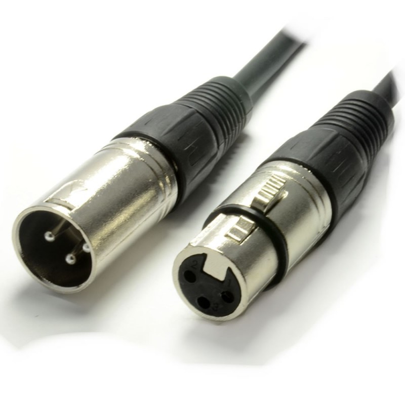 Pulse XLR Male Plug To XLR Female Socket Black Extension Lead 0.5m Pulse XLR Male Plug To XLR Female Socket Black Extension Lead 0.5m