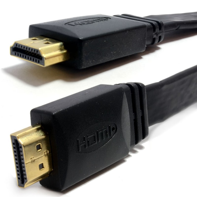 FLAT HDMI High Speed Cable for LED/LCD TV Low Profile Lead Gold 2.5m Black FLAT HDMI High Speed Cable for LED/LCD TV Low Profile Lead Gold 2.5m Black