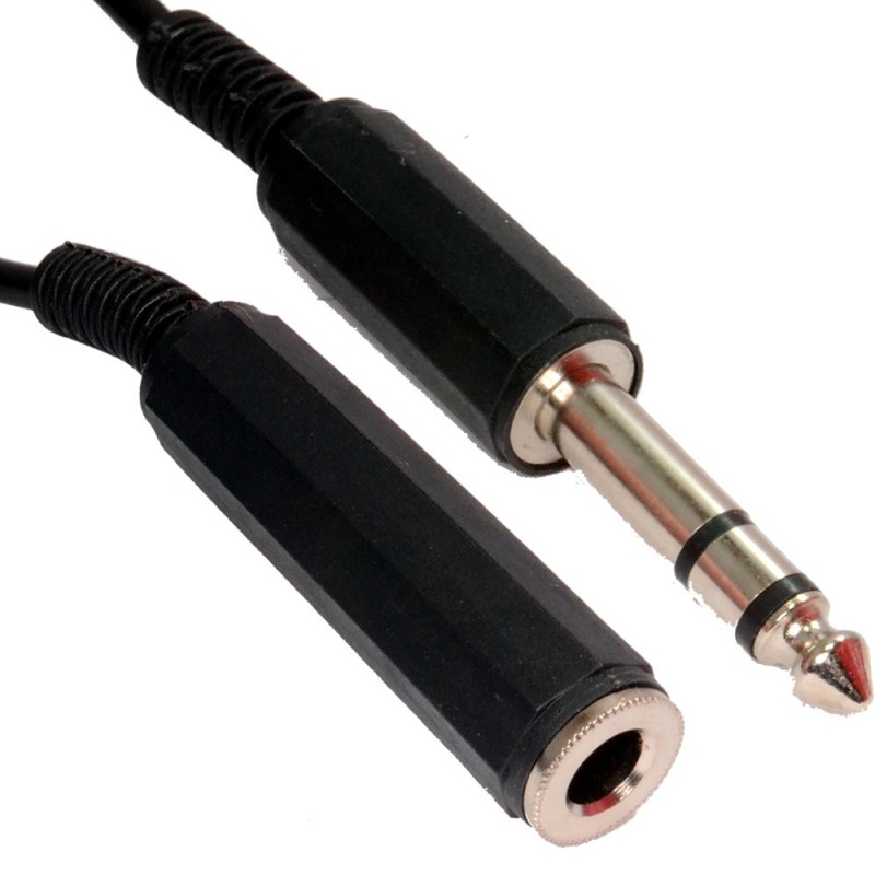 6.35mm Screened Stereo Jack Extension Audio Cable COILED 6m 6.35mm Screened Stereo Jack Extension Audio Cable COILED 6m
