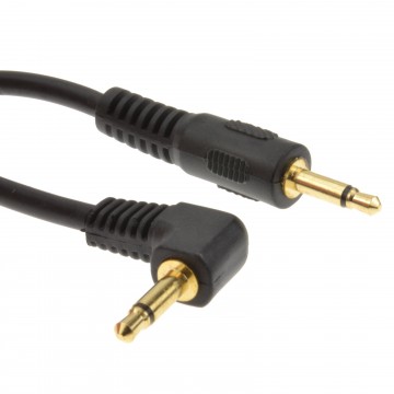 Right Angle MONO 3.5mm Jack Plug to 3.5mm Jack Plug Cable Lead GOLD 2m