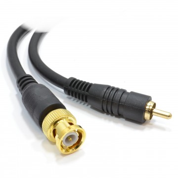 Pure Copper CCTV BNC to Phono Plug Cable Gold Connectors  2m