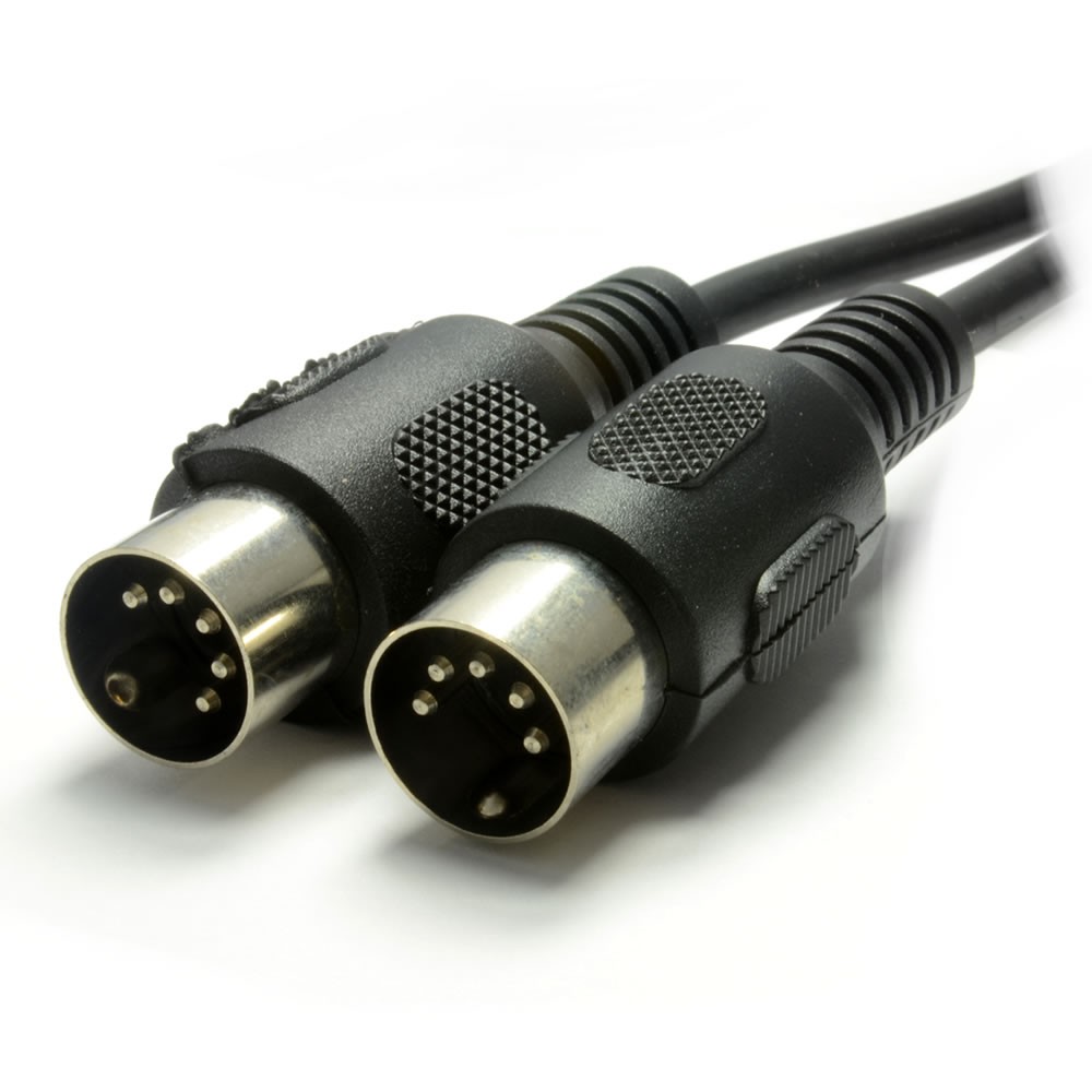 kenable MIDI 5 Pin DIN Plug to 5 Pin DIN Plug Cable 0.5m Black