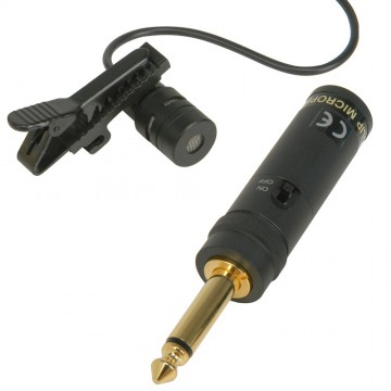 Clip On Tie Handsfree Condenser Microphone with 6.35mm Mono Adapter